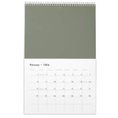 Moderne Moss Green Two-Tone Calendar – Kalender (Feb 2026)