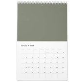 Moderne Moss Green Two-Tone Calendar – Kalender (Jan 2026)