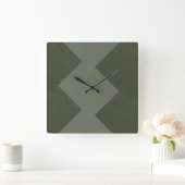 Moderne Moss Green Zigzag wandklok (Huis)