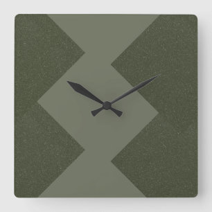Moderne Moss Green Zigzag wandklok