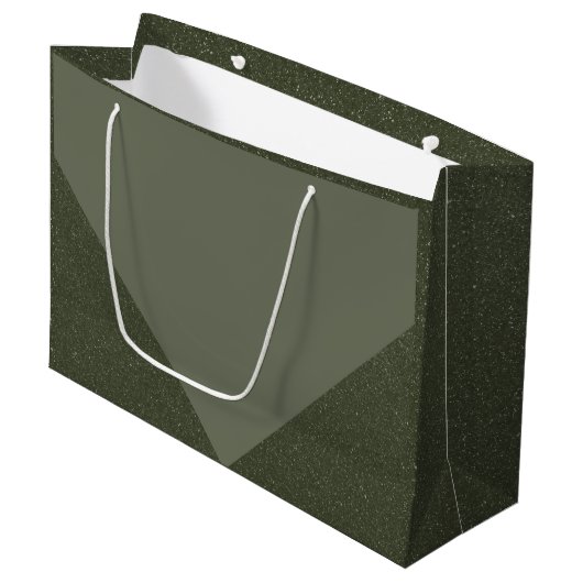 Moderne Moss Groene Geometrische Gift Bag Groot Cadeauzakje (Voorkant Gekanteld)