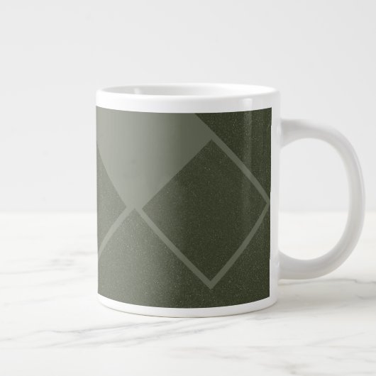Moderne Moss Groene Geometrische Mok (Rechts)