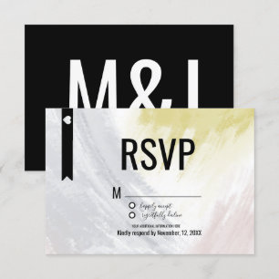 Moderne Mosterd Abstracte Blosemtouches Trouw-RSVP Kaart