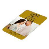 Moderne Mosterd Goud Bewaar de datum Bruiloft Foto Magneet (Linkerzijde)