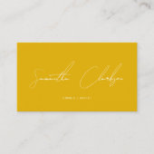 Moderne Mosterd Goud Handgeschreven Script QR-code Visitekaartje (Voorkant)
