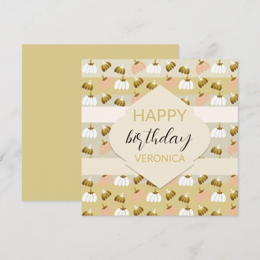 Moderne Mosterd Roze Kunstpompoenen Kaart (Voorkant / Achterkant)