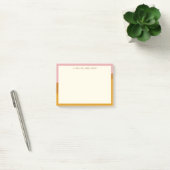 Moderne Mosterd Roze Rand Persoonlijke Naam Post-it® Notes (Kantoor)