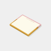 Moderne Mosterd Roze Rand Persoonlijke Naam Post-it® Notes (Schuin)