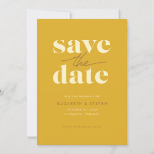 Moderne mosterd Save the Date Kaart