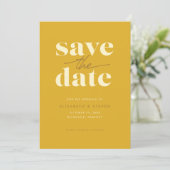 Moderne mosterd Save the Date Kaart (Staand voorkant)
