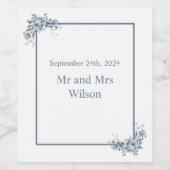 Moderne mosterdblauw-wijnetiketten wijn etiket (Enkel label)