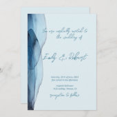 Moderne, mosterdblauwe marineverbinding kaart (Voorkant / Achterkant)