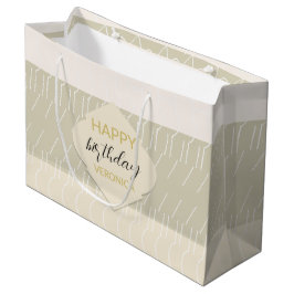 Moderne mosterdblush geometrische monogram groot cadeauzakje