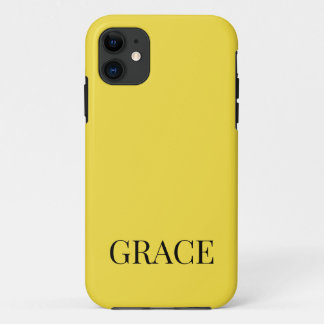 Moderne Mosterdgeel Gepersonaliseerde Naam Case-Mate iPhone Case