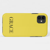 Moderne Mosterdgeel Gepersonaliseerde Naam Case-Mate iPhone Case (Achterkant (horizontaal))