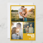 Moderne Mosterdgeel Thanksgiving 3 Fotocollage Feestdagenkaart (Voorkant)