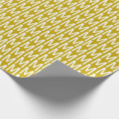 Moderne mosterdgele aangepaste monogram patroon ch cadeaupapier (Hoek)