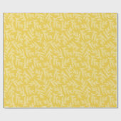 Moderne mosterdgele bloembladeren patroon cadeaupapier (Vlak)