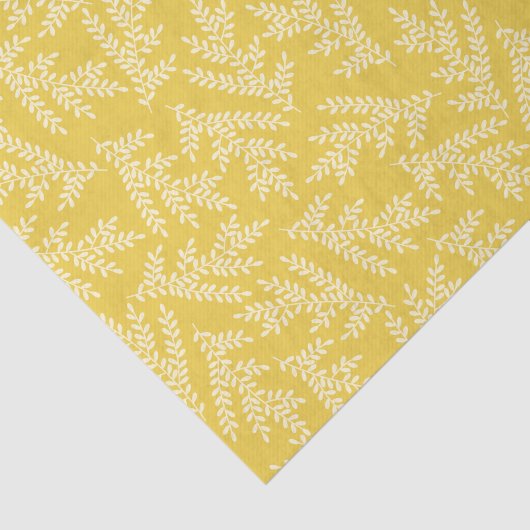 Moderne mosterdgele bloembladeren patroon tissuepapier (Detail)