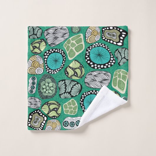 Moderne Motif Bloem Handdoek Set (Wasdoekje)