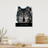 Moderne Motivatie Freedom Wolf Poster Print (Keuken)