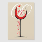 Moderne Motivatie rode wijnglas 60e verjaardag (Voorkant)