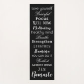 Moderne Motivatie woorden zwart-wit Yogamat (Voorkant)