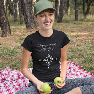 Moderne Motiverende Zwervende Vrouwen Kompas T-shirt