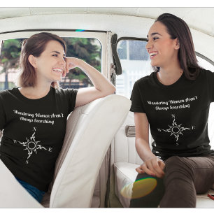Moderne Motiverende Zwervende Vrouwen Kompas T-shirt