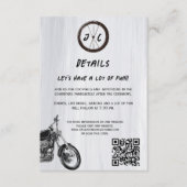 Moderne Motorfiets Avontuur Bruiloft Details Informatiekaartje (Voorkant)