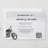 Moderne Motorfiets Avontuur Bruiloft Foto's Save The Date (Achterkant)