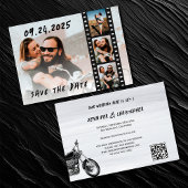 Moderne Motorfiets Avontuur Bruiloft Foto's Save The Date
