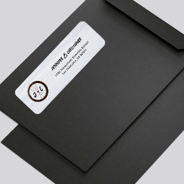 Moderne Motorfiets Biker Bruiloft Monogram Initial Etiket