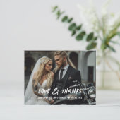 Moderne Motorfiets Trouwfoto Dank u kaart (Staand voorkant)