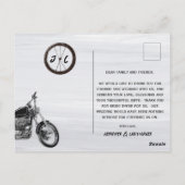 Moderne Motorfiets Trouwfoto Dank u kaart (Achterkant)