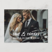 Moderne Motorfiets Trouwfoto Dank u kaart (Voorkant)