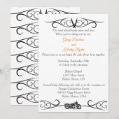 Moderne Motorfiets Zwart & Wit Huwelijksuitnodigin Kaart (Voorkant / Achterkant)