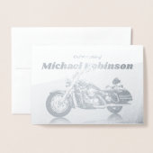 Moderne motorfietsfeestdag folie kaarten (Voorkant met envelop)