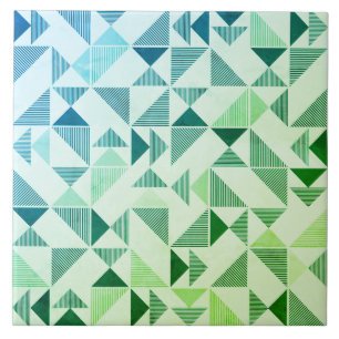 Moderne motorische geometrische driehoek keramisch tegeltje