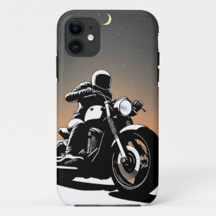 🌇 Moderne motorrijder rijdt slanke straatmotor Case-Mate iPhone Case