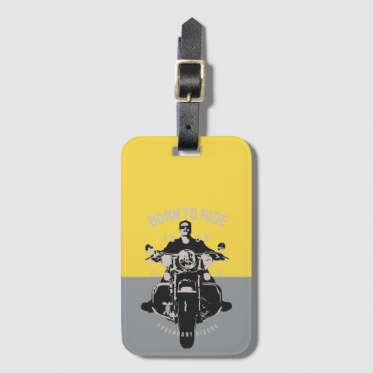 Moderne motorrijwiel Rider Colorblock Art Bagagelabel (Voorkant (verticaal))