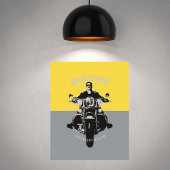 Moderne motorrijwiel Rider Colorblock Art Poster
