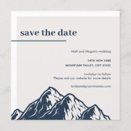Moderne Mountain Natuur Outdoor Save the Date Kaart