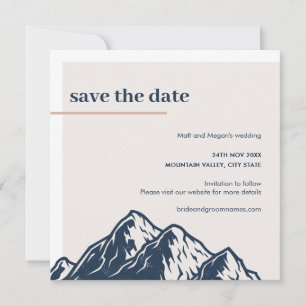 Moderne Mountain Natuur Outdoor Save the Date Kaart