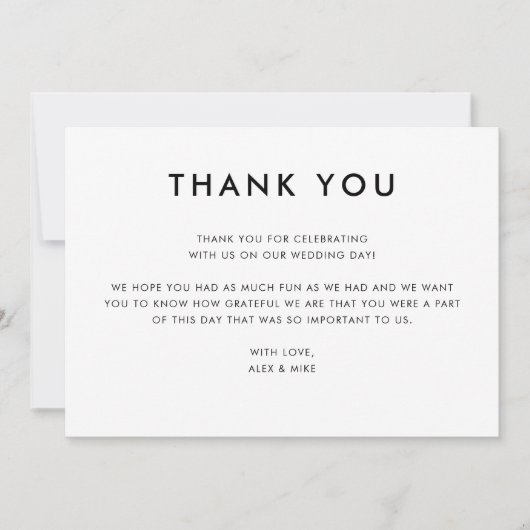 Moderne Mountain Wedding Digitale bedankkaart Kaart (Voorkant)