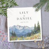 Moderne Mountain Wildflower bruiloft Servet