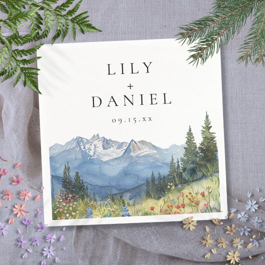 Moderne Mountain Wildflower bruiloft Servet