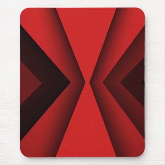 Moderne mousepad, zwart, rood, abstract, geometris muismat (Voorkant)