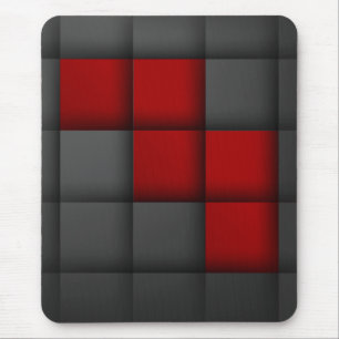 Moderne mousepad, zwart, rood, abstract, geometris muismat