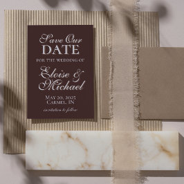 Moderne Mousse Bruine Verticale Foto Save the Date